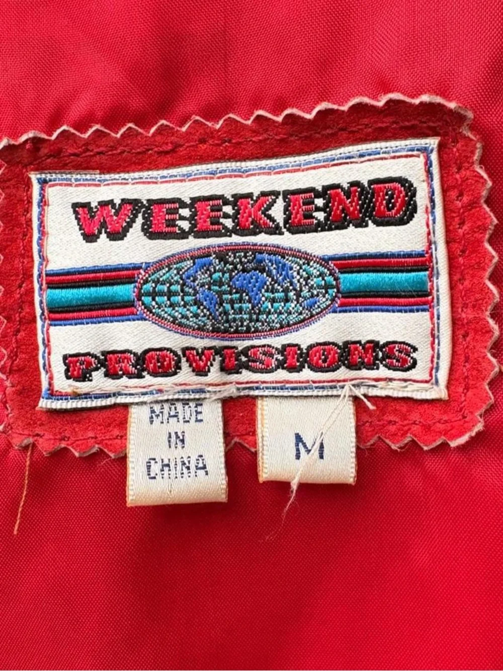 Vintage Weekend Provisions red leather suede vest w button front and pockets M